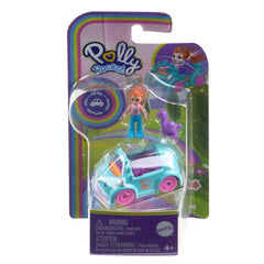 Polly Pocket Pollyville Vehicle Set with Mini Doll & Pet Dino