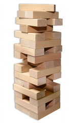 Real Wood Games 48-Piece Large Wood Tower Stacking Game