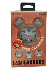 Bytech Gray Cat True Wireless Earbuds with Rotating Face Design