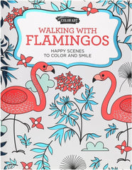 Leisure Arts Walking with Flamingos Adult Coloring Book