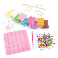 Make It Real Clay Charm DIY Jewelry Kit – 30+ No-Bake Charms