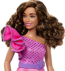 Barbie Fashionistas Curvy Doll – Brown Hair & Pink Dream Dress