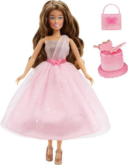 Dream Ella Let's Celebrate 11.5" Brunette Fashion Doll – Pink & Gold