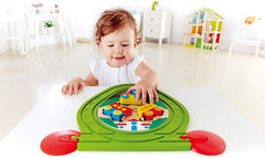 Hape 2-in-1 Wooden Train Track & Puzzle Set for Toddlers