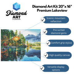 Leisure Arts Diamond Painting Kit – Lakeview 16x20 Inch