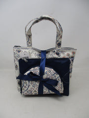 Allegro Cosmetic Bags Set of 3 – White & Navy Organizer Pouches