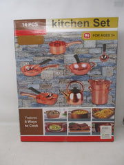 Global USA 14-Piece Copper Play Kitchen Set for Kids