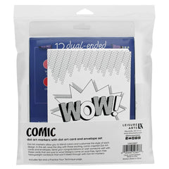 Leisure Arts Dot Art Comic Card Set with Markers & Envelopes, 36pc