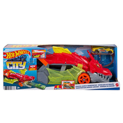 Hot Wheels Dragon Launch Transporter Track Set with 1:64 Car
