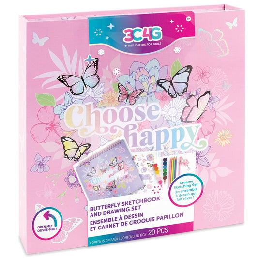 Make It Real Butterfly Sketchbook & Drawing 20-Piece Set
