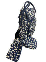 Women's 3-Piece Kitty Cat Travel Bag Set – Navy & Cream