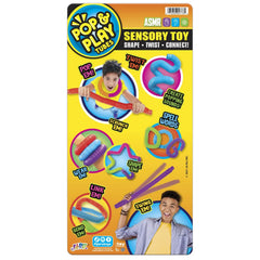 JA-RU Pop N Play Tubes Sensory Toy ASMR Pop Tubes 3-Pack