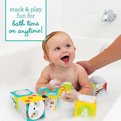 Infantino Colors & Numbers Bath Blocks – 6 Soft Learning Blocks
