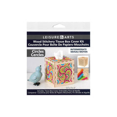 Leisure Arts Wood Stitched String Art Kit – Tissue Box