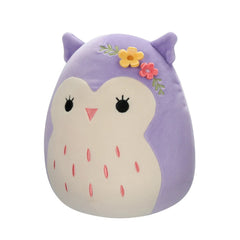 Squishmallows 12" Holly the Purple Owl Easter Plush with Flower Pin