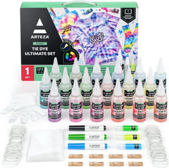 Arteza Tie Dye Kit – 177-Piece Complete Fabric Dye Set