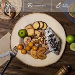 Talent Round Acacia Cutting Board with Natural Bark Edge, 12.4"