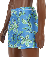 Barbie Ken Beach Doll – Black Hair, Blue Tropical Swim Trunks