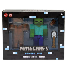 Mattel Minecraft Diamond Level Zombie Action Figure 5.5-in with 4 Accessories
