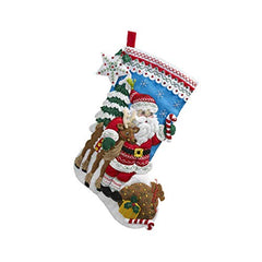Bucilla Nordic Santa Felt Applique Stocking Kit, 86647 18-Inch