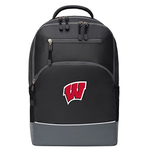 Officially Licensed NCAA Wisconsin Badgers "Alliance" Backpack, Black, 19"