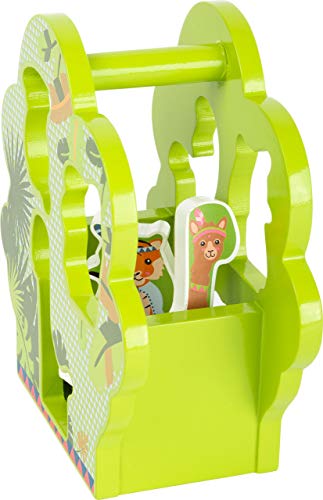 Animal Shape Sorting Game (Jungle Theme) by Small Foot – Double Sided Wooden Puzzle - 7 Piece Sorting Game – Chunky Jigsaw Building Blocks – Playset Teaches Animals, Shapes & Colors – Ages 12+ Months