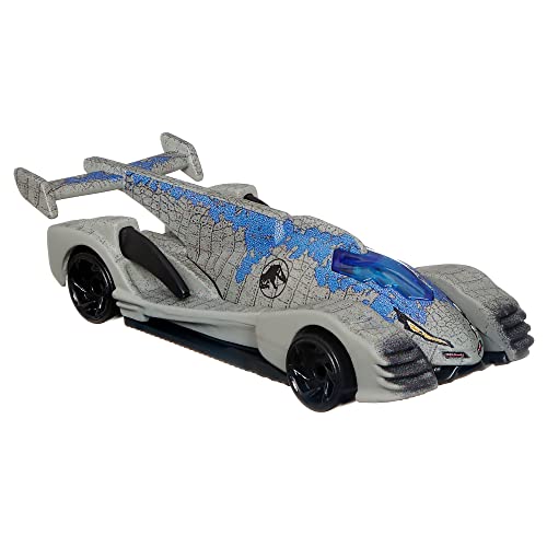 Hot Wheels Character Cars Velociraptor Blue, Toy Vehicle for Ages 3 and Up