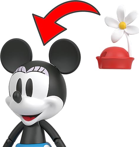 Disney 100 Collectible Action Figures Mickey and Minnie Mouse, Posable Characters, Swappable Head & Hands, Soft Good Elements