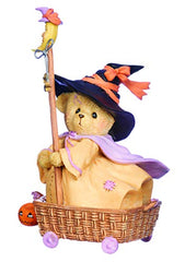 Roman Cherished Teddies, Diana in Wheel Basket Halloween Figure, 4.25" H, Resin and Wollastonite, Durable, Collectible Decoration, Decorative, Decor
