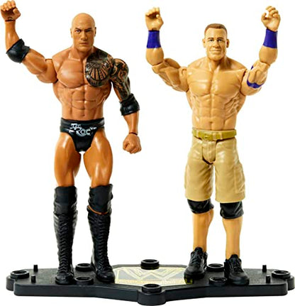 WWE The Rock vs John Cena Championship Showdown 2-Pack 6-inch Action Figures Monday Night RAW Battle Pack for Ages 6 Years Old & Up