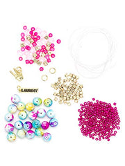 LaurDIY Pink Blue Peace Stretch Bracelet MINI DIY KIT, Multicolor