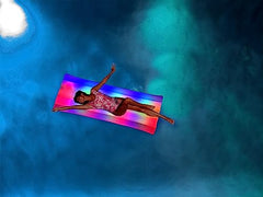 Rainbow Collection Illuminated LED Deluxe Pool Raft - 74 x 30 Inflatable Pool Float.