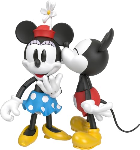Disney 100 Collectible Action Figures Mickey and Minnie Mouse, Posable Characters, Swappable Head & Hands, Soft Good Elements