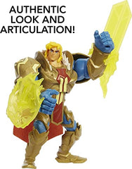 He-Man and the Masters of the Universe He-Man Action Figure in Grayskull Armor with Power Attack Move & 2 Accessories Inspired by MOTU Netflix Animated Series, 5.5-in Collectible Toy for Kids Ages 4+