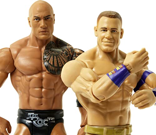 WWE The Rock vs John Cena Championship Showdown 2-Pack 6-inch Action Figures Monday Night RAW Battle Pack for Ages 6 Years Old & Up