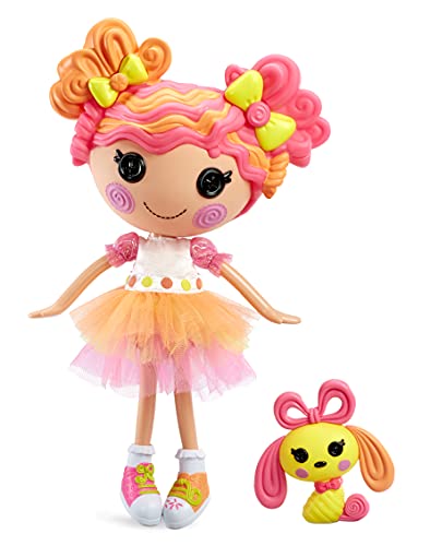 Lalaloopsy Sweetie Candy Ribbon & Pet Puppy, 13" Taffy Candy-Inspired Doll with Pink/Yellow Outfit & Accessories, Reusable House Playset- Gifts for Kids, Toys for Girls Ages 3 4 5+ to 103