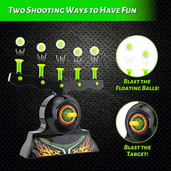 TSOGIA Toy Gun Set,Shooting Game Glow in The Dark, Floating Ball Electric Target Practice Toys for Kids Boys Hover Shot, 1 Blaster Toy Gun, 10 Soft Foam Balls, 3 Darts,Gift for Kids Ages 4 +