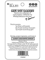 LaurDIY Silver Purple Cuff Bracelet MINI DIY KIT, Multicolor