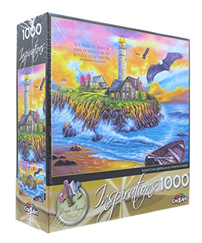 Inspirations Sunset Cove Lighthouse 1000 PC Jigsaw Puzzle
