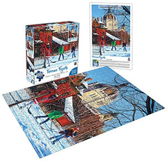 1000 Piece Puzzle for Adults Terrence Fogarty Youth Sports Pond Hockey Jigsaw by KI Puzzles