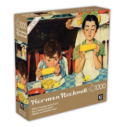 1000 Piece Puzzle for Adults Norman Rockwell Who's Having More Fun 27X20 Jigsaw by KI Puzzles