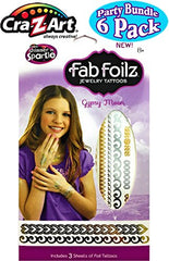 Fab Foilz Temporary Tattoos Gift Set Party Bundle - 6 Pack (Over 200 Tattoos)