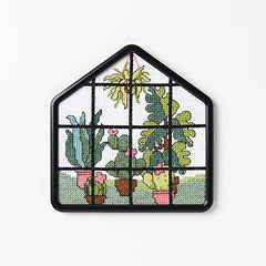Bucilla 47907E My 1st Stitch Counted Cross Stitch Kit, 4", Greenhouse