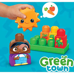 MEGA BLOKS Fisher Price Toddler Building Blocks, Green Town Sort & Recycle Squad with 51 Pieces, 3 Figures, Toy Gift Ideas for Kids