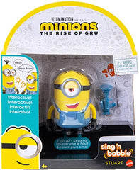 Minions: The Rise of Gru Sing ‘N Babble Stuart Interactive Action Figure, Talking Character Toy with 25 Plus Talking & Laughing Sounds 4-in Tall, Kids Gift Ages 4 Years & Older