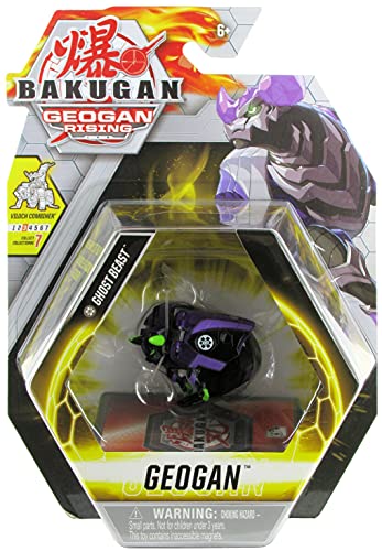Bakugan Geogan Rising 2021 Darkus Ghost Beast Geogan (Viloch Combiner Part 3 of 7) Collectible Action Figure and Trading Card
