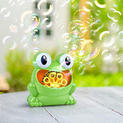 Automatic Bubble Machine With 5pcs Bubble Concentrate, Bubble Blower Toys for Kids,Frog Bubble Blower Machine Make Over 500 Bubbles per Minute for Birthday Party, Wedding, Indoor and Outdoor Games