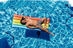 Rainbow Collection Illuminated LED Deluxe Pool Raft - 74 x 30 Inflatable Pool Float.