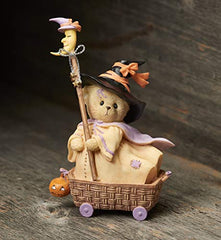 Roman Cherished Teddies, Diana in Wheel Basket Halloween Figure, 4.25" H, Resin and Wollastonite, Durable, Collectible Decoration, Decorative, Decor