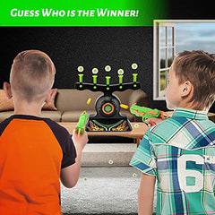 TSOGIA Toy Gun Set,Shooting Game Glow in The Dark, Floating Ball Electric Target Practice Toys for Kids Boys Hover Shot, 1 Blaster Toy Gun, 10 Soft Foam Balls, 3 Darts,Gift for Kids Ages 4 +
